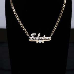 Personalized Nameplate Necklace for Women, Heart Shaped Nameplate Necklace, Custom Nameplate Necklace, Gold Name Necklace, Personalized Gift