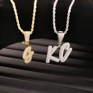 Colgante de hip hop personalizado, joyería con letras grandes de cristal de hielo, collar con nombre personalizado, collar con nombre de hip hop, regalo de cumpleaños, fiesta de hip hop