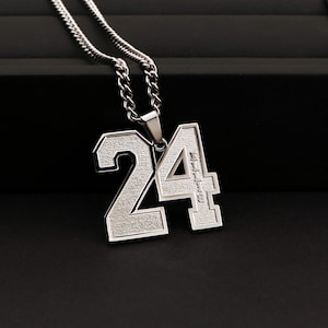 Collar con número grabado personalizado y cadena, colgante con número deportivo personalizado con cualquier nombre, collar con número de jugador de equipo deportivo