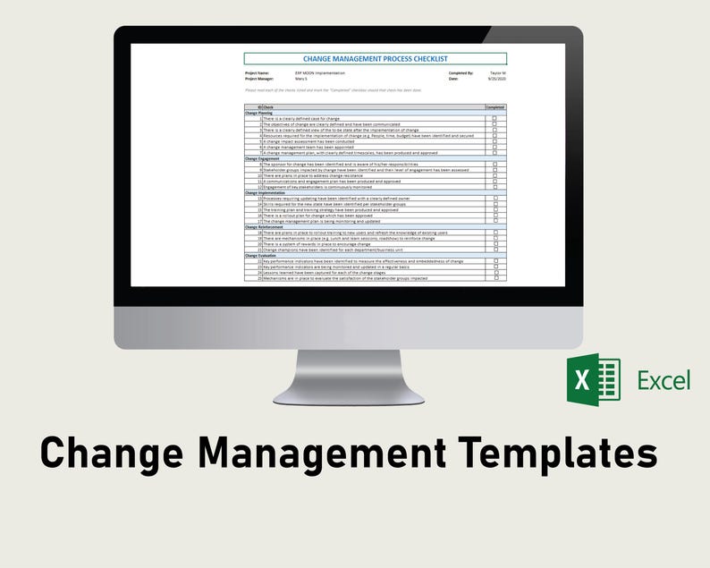 Change Management Checklist, Control Log Change, Change Template ...
