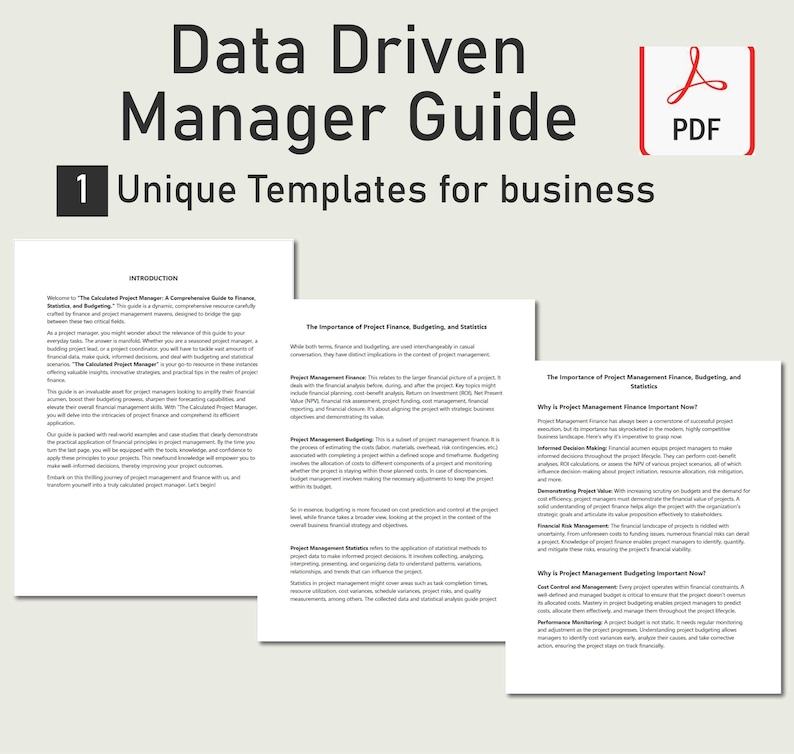 Data Driven Manager Guide, Calculated Project Manager, Management ...