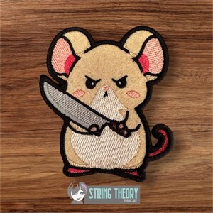 Stabby Mouse ITH in the hoop Patch 4x4 Hoop Machine Embroidery Pattern
