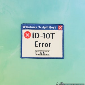 ID-10T Error  ITH in the hoop Patch 4x4 Hoop Machine Embroidery Pattern