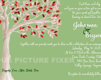 family tree wedding invitations several samples shown etsy