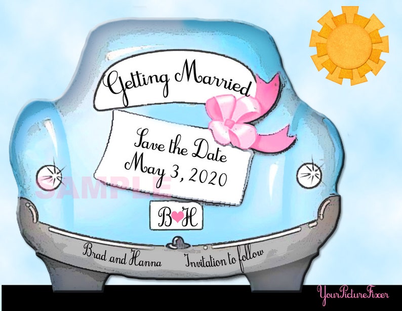 Custom Invitation Printable Digital File Getting Married Custom Invite Save the Date Cards and Invitations Digital Invite V W Bug