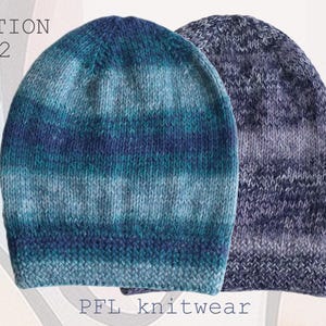 SET 2  x Unisex Beanie | 100% Baby Alpaca | Hand-Knitted Hat | Blue, Turquoise, Gray   /  Gray shades , Lila Color Blend