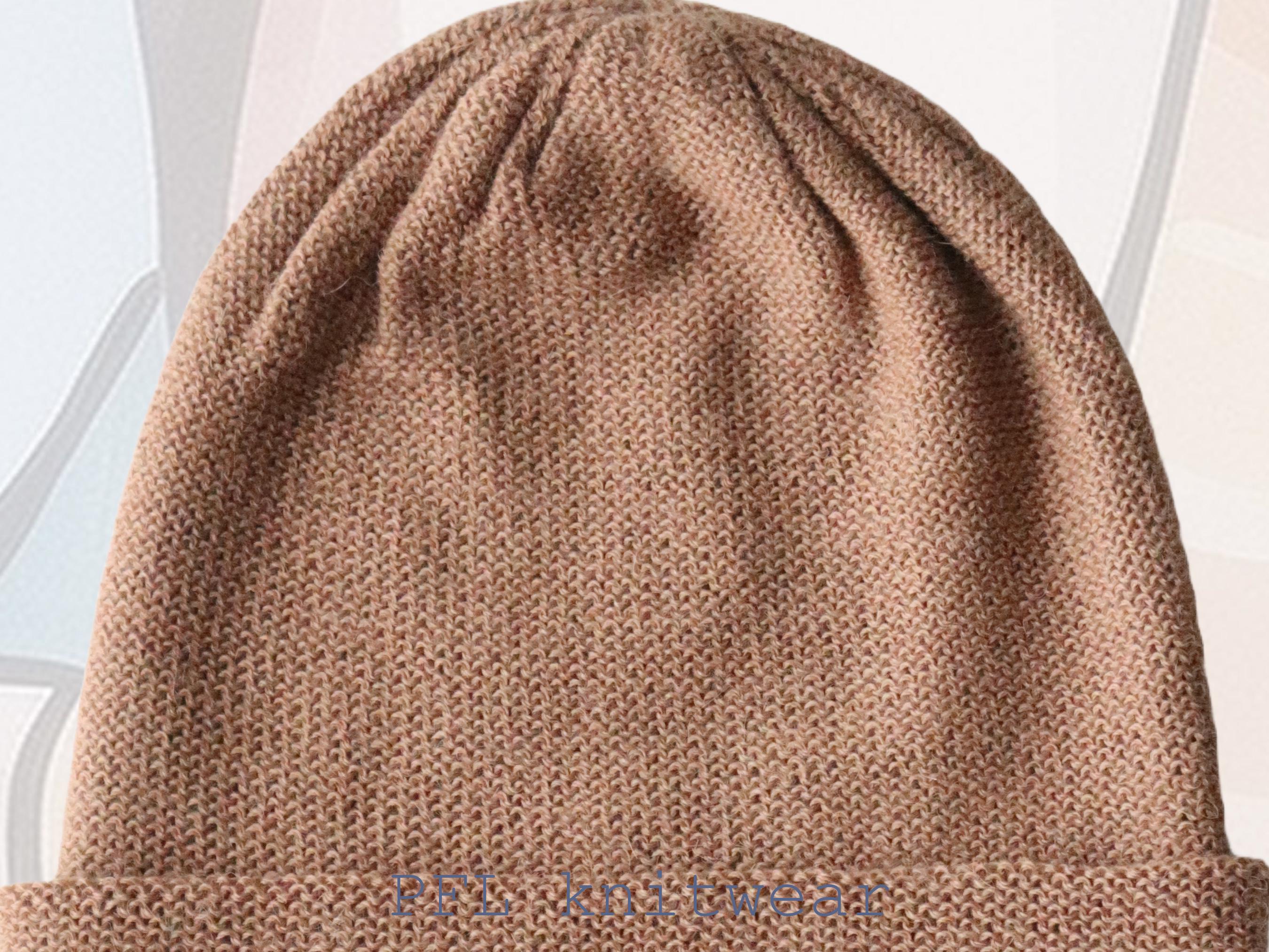100% Natural Baby Alpaca Wool Beanie - Solid Camel Color  display picture 1