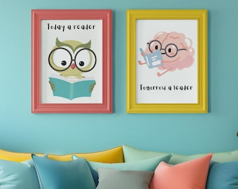 Children's Reading Digital Print