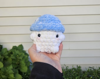 Crochet Mushroom Plushie | Chenille Yarn Stuffed Animal