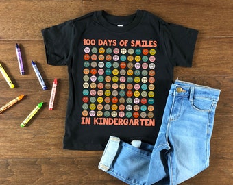 100 Days of Smiles in Kindergarten PNG, Sublimation design