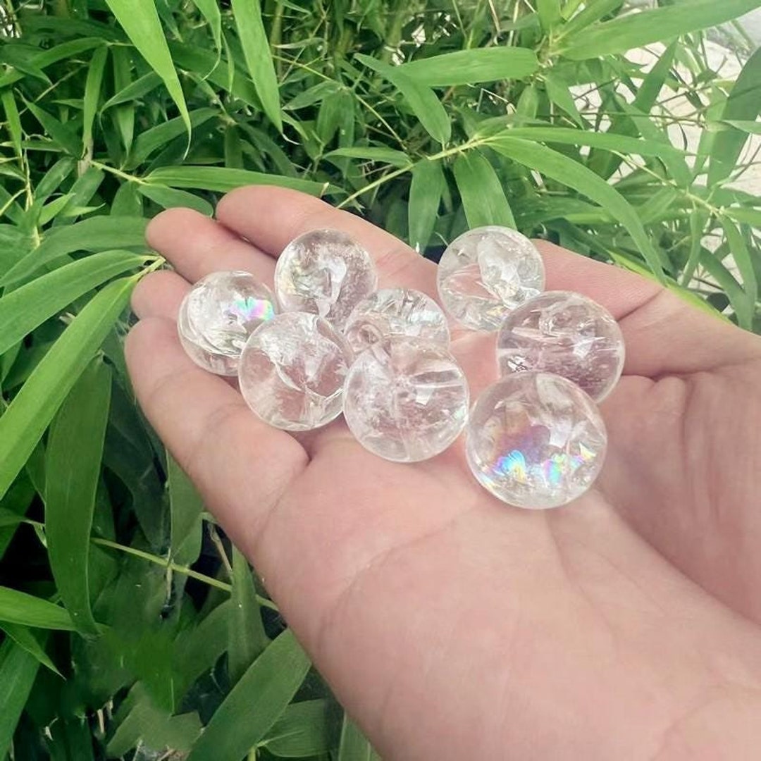 Rainbow Clear Quartz Crystal Sphere Reiki Meditation Stone (2mm) Etsy