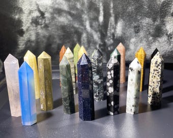 Natural Crystal Tower,Crystal Mystery Box,Point Tower,Healing Crystal Tower,Rose Quartz/Obsidian/Opalite More Choose Tower,For Crystal Gift.