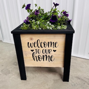 Personalized Cedar Planter Box: Outdoor Garden, Flowers, Herbs