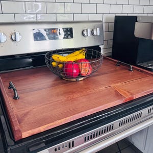 Red Mahogany Wooden Stove Cover: Noodle Board Serving Tray (28&quot; x 20&quot;)