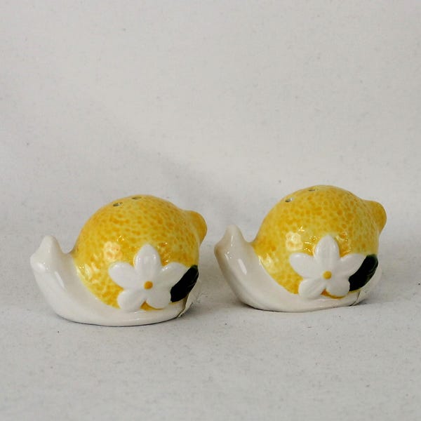 Anthropomorphic Lemon Snails Salt and Pepper Shakers Midwest of Cannon Falls (E)