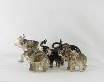 Vintage Ceramic Elephant Figurine  Herd Japan Lot of 5 (A)