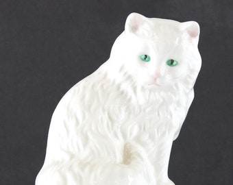 White Cat Kitten Goebel Figurine West Germany Long Hair Persian Signed (F)