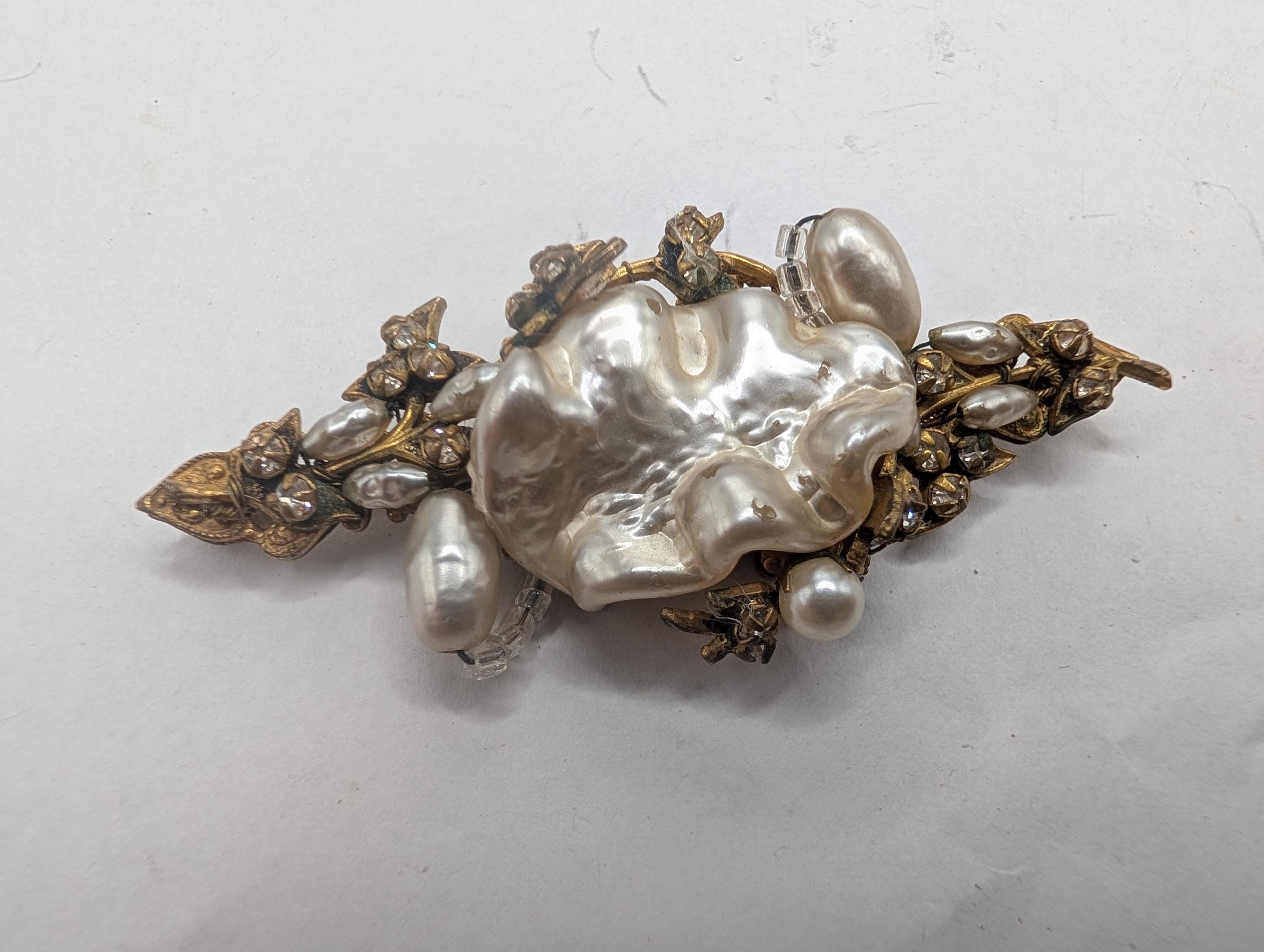 Vintage Miriam Haskell Brooch - Etsy