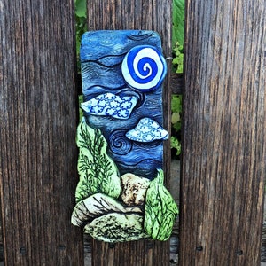 Starry night garden sculpture | Southwest garden art | Van Gogh garden art | yard art | stone tile | gardening gift | garden decor