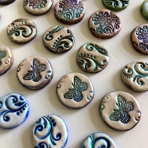 Fairy garden stepping stones iridescent | stone garden sculpture | fairy garden miniatures | butterfly garden decor | garden sculpture