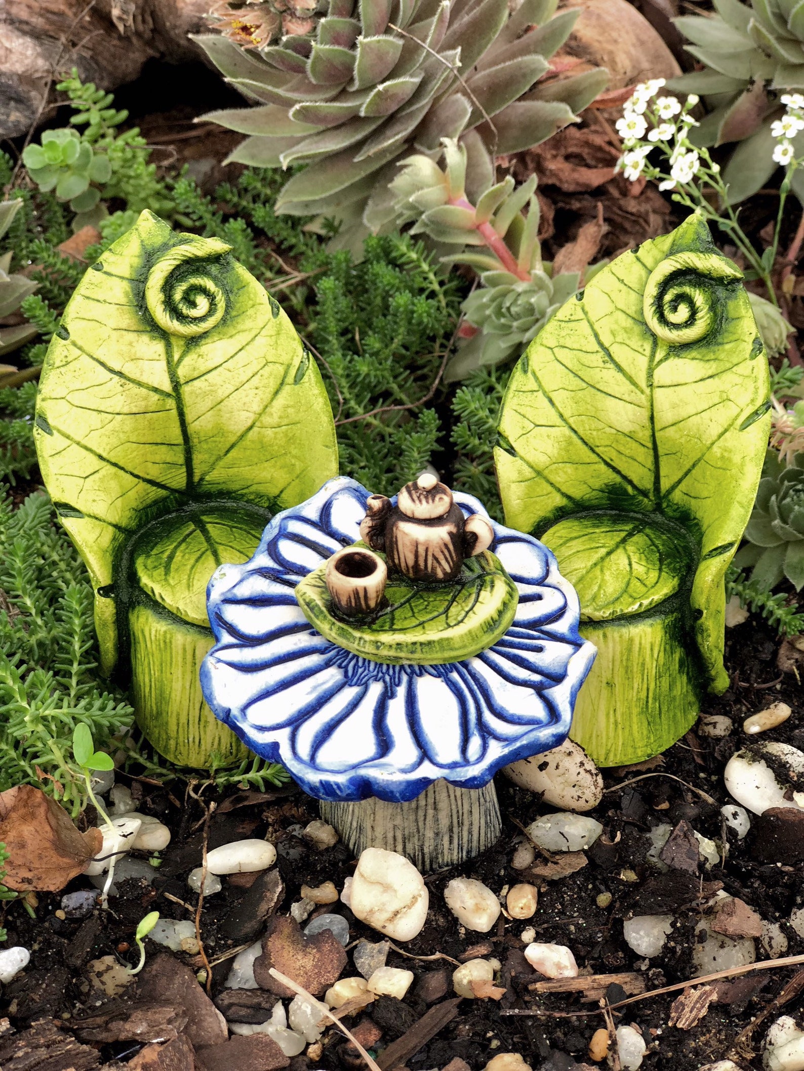 Fairy Garden Table Durable Stone Fairy Furniture Flower Etsy