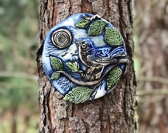 Garden sculpture bluebird stone garden art | garden gift | birders gift | bird sculpture | garden decor | bird gift