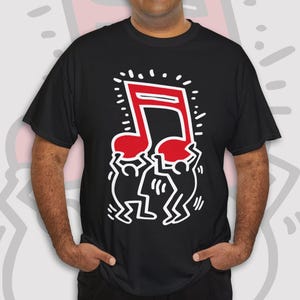 Keith Haring Music Note T-Shirt: Vintage Retro Artwork