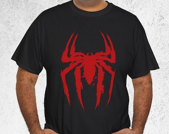 Retro Spider T-Shirt, Vintage Arachnid Symbol Graphic Tee, Classic 80s Horror Style Shirt