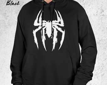 Vintage Spider Emblem Hoodie, Retro Grunge Arachnid Graphic Pullover, Dark Gothic Spider Sigil