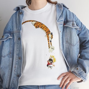 Vintage Calvin und Hobbes Comic T-Shirt, lustiges Cartoon Shirt, Geburtstagsgeschenk, für Geschenk ihn, Weihnachtsgeschenk, Geschenke für Kinder