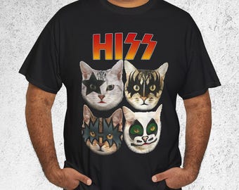 HISS Rock Band Cat Parody T-Shirt, Funny Music Lover Tee