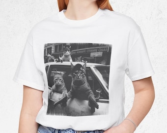Funny Gangster Cat Meme T-Shirt, Retro Cats Graphic Tee, Vintage Cat Humor Shirt