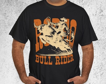 Bull Rider Rodeo T-Shirt Cowboy Western Graphic Tee, Shirt for Men and Women