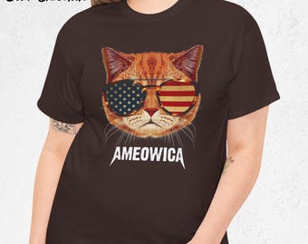 Funny Cat Sunglasses T-Shirt, American Humor Shirt