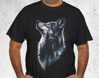 Vintage Wolf Forest T-Shirt, Retro Forest Wildlife Graphic Tee, Nature Animal Shirt