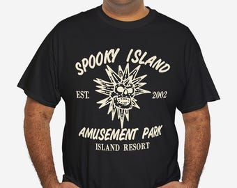 Spooky Island Amusement Park T-Shirt, Vintage Horror Theme Park Tee
