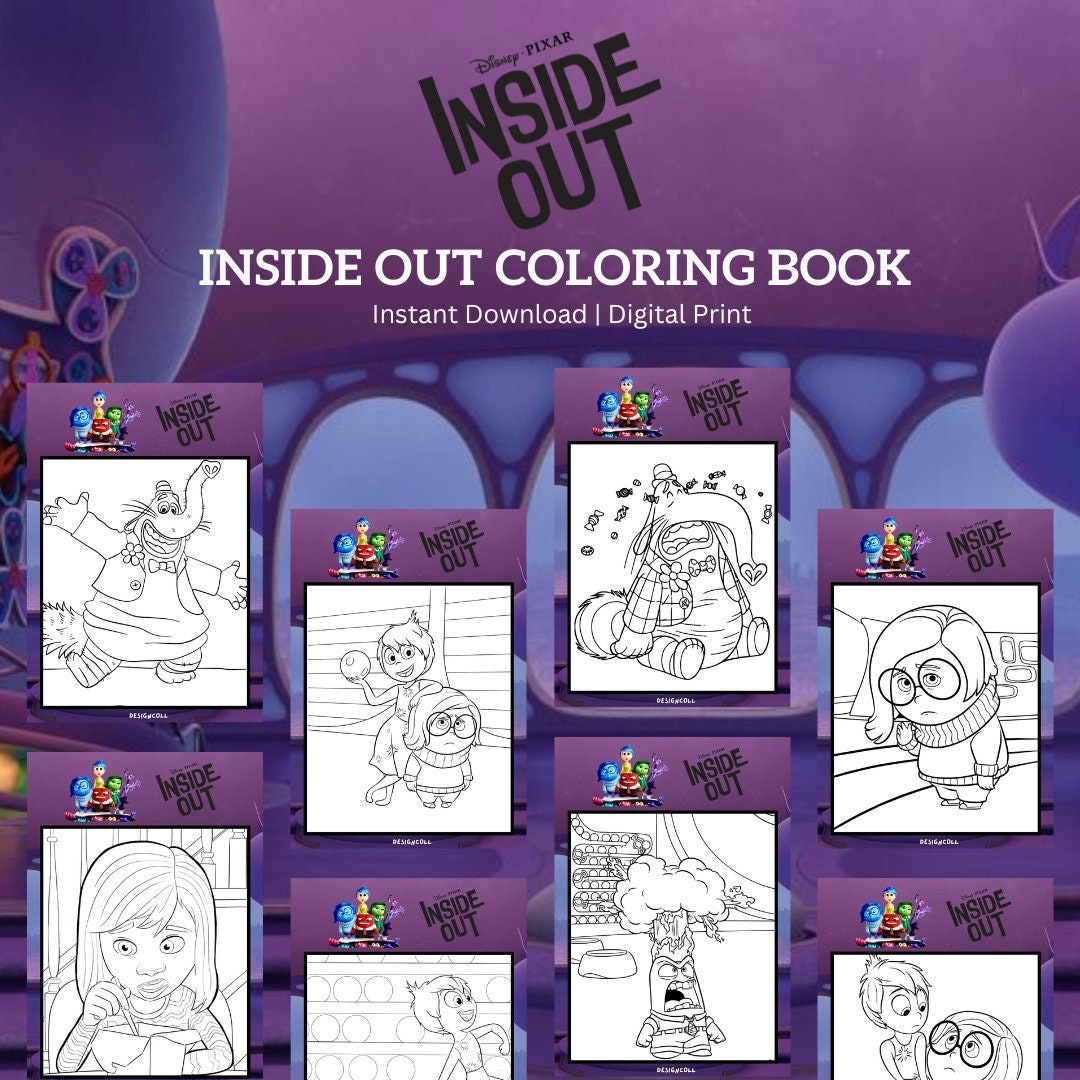 Inside Out Coloring Book: Cartoon Art, Creative Designs (PDF) - Etsy