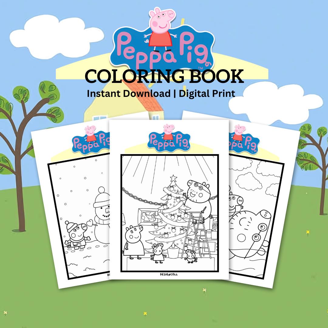 Peppa Pig Coloring Book, Colorful Fun Book, for Kids, Celebration ...