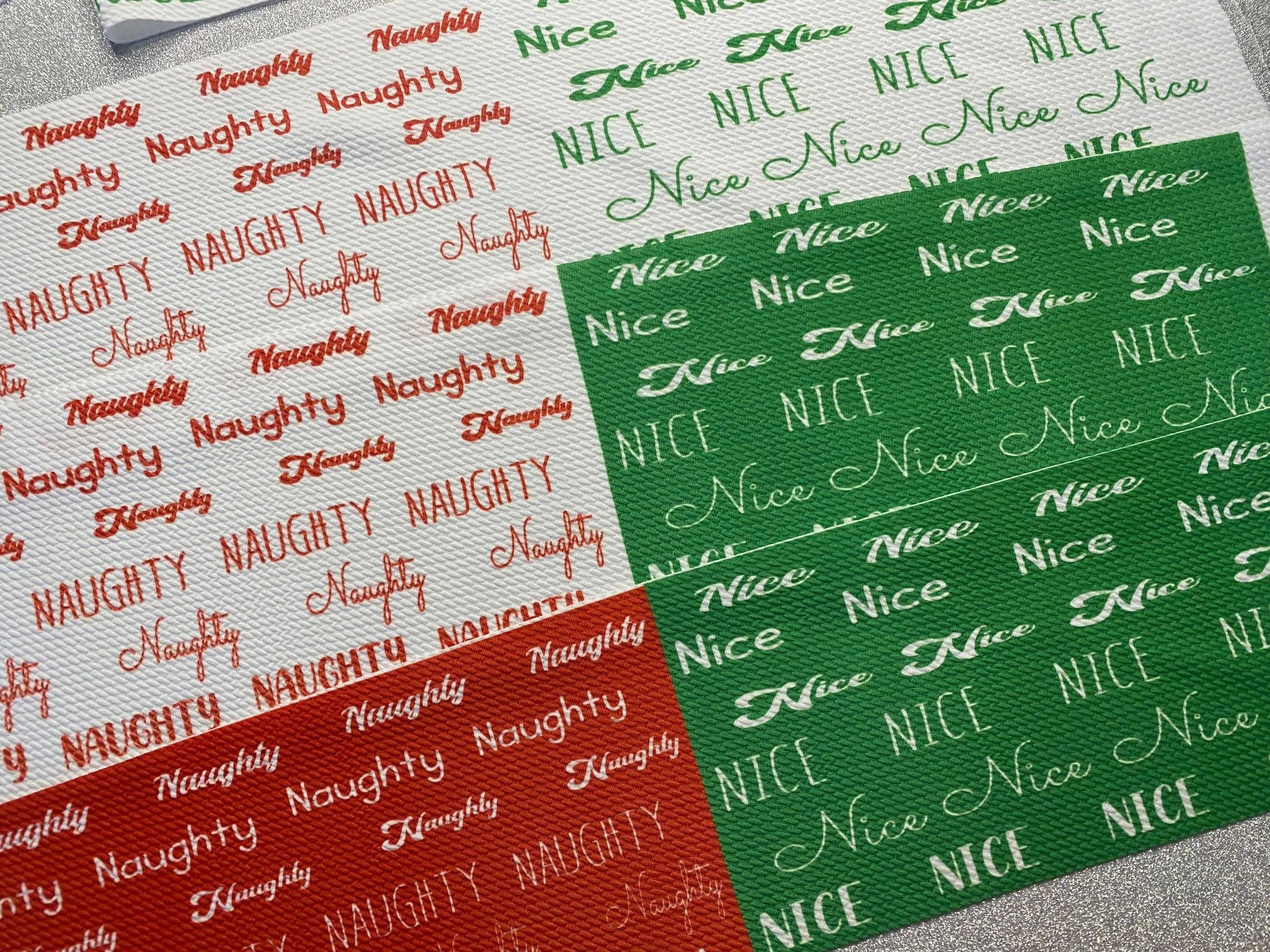 Moda Naughty or Nice Snow Spearmint Green Words Fabric