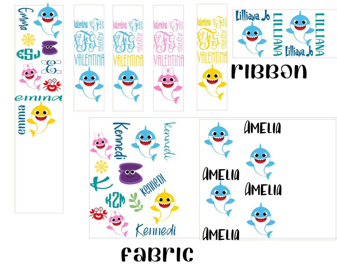 Shark Personalized Custom Ribbon/fabric Strips - Etsy