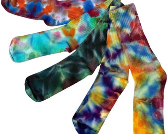 Ice dye bamboo socks: hand dyed colorful crew socks in 11 colorways