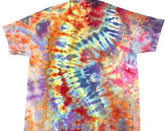 XL ice dye t-shirt: unisex handmade tie-dye tee - floribunda