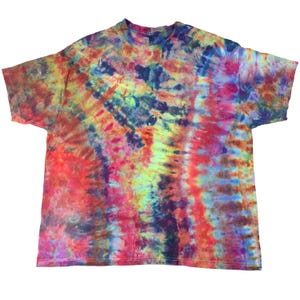 2X ice dye t-shirt - unisex tie dye tee shirt for men or women - handmade tie-dye tee for gift, festival fashion or summer - rich chroma