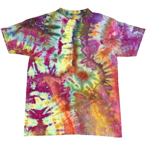Medium ice dye t-shirt - unisex tie dye tee shirt for men or women - handmade tie-dye tee gift, festival fashion or summer - dawn flow