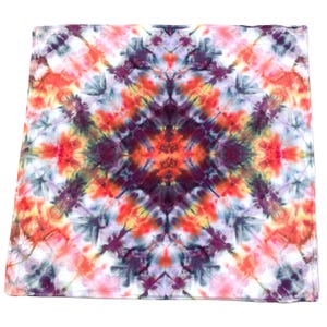 Ice dye handkerchief, tie dye hankie or colorful pocket square for boho wedding, colorful everyday hank for men or women - tigers eye
