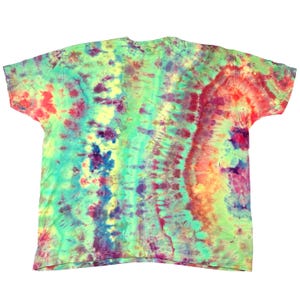 3X ice dye t-shirt - unisex tie dye tee shirt for men or women - handmade tie-dye tee for gift, festival fashion or summer - multi green