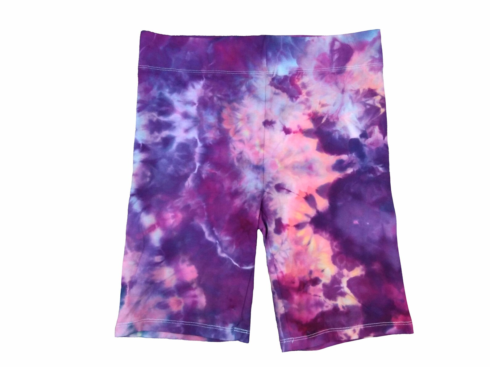 purple tie dye biker shorts