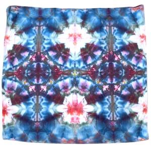 Ice dye handkerchief, tie dye hankie or colorful pocket square for boho wedding, colorful everyday hank for men or women - blue