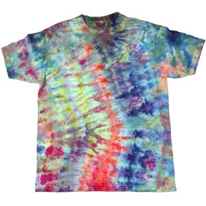 Medium ice dye t-shirt - unisex tie dye tee shirt for men or women - handmade tie-dye tee gift, festival fashion or summer - multi tide
