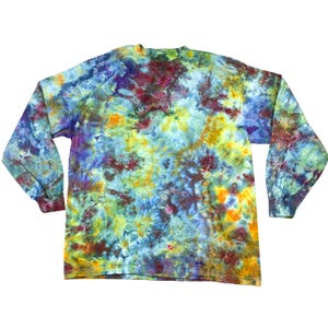 XL T-Shirt weiß gemustert - Männer & Frauen Unisex Batik T-Shirt - Blaues Batik T-Shirt - Gold Tide Pool